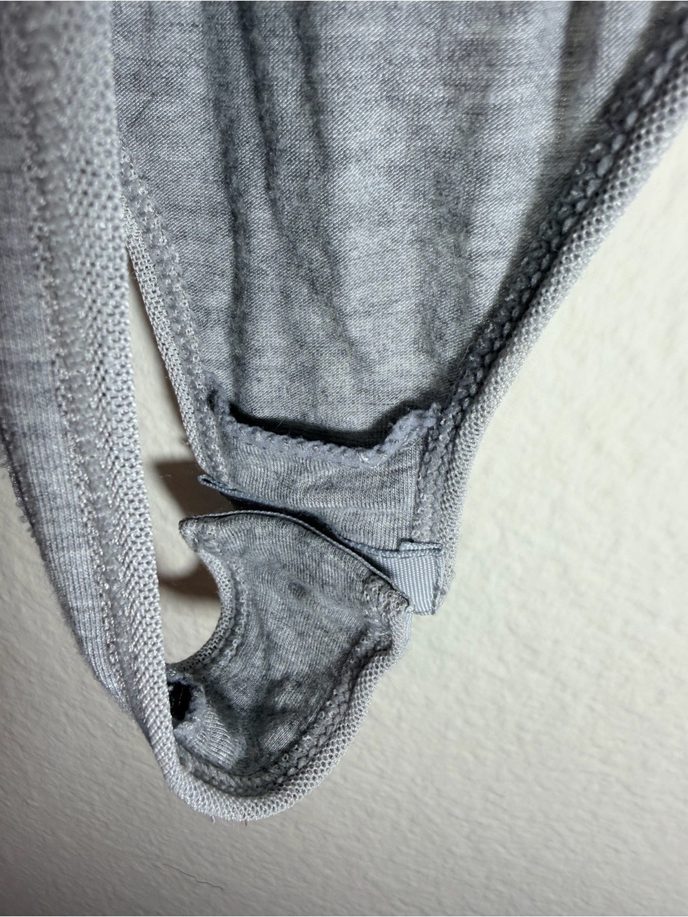 Free People Keep Away Bodysuit Heather Gray Long Sleeve Thumbhole XS/S - Picture 7 of 9